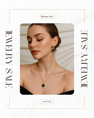 Black & Gold Statement Set – Chic Necklace with Matching Earrings