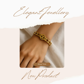 Chanel-Inspired Gold Bangle – Elegant Stainless Steel Design